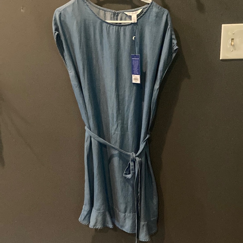 NWT Popsugar size large sleeveless denim look dress